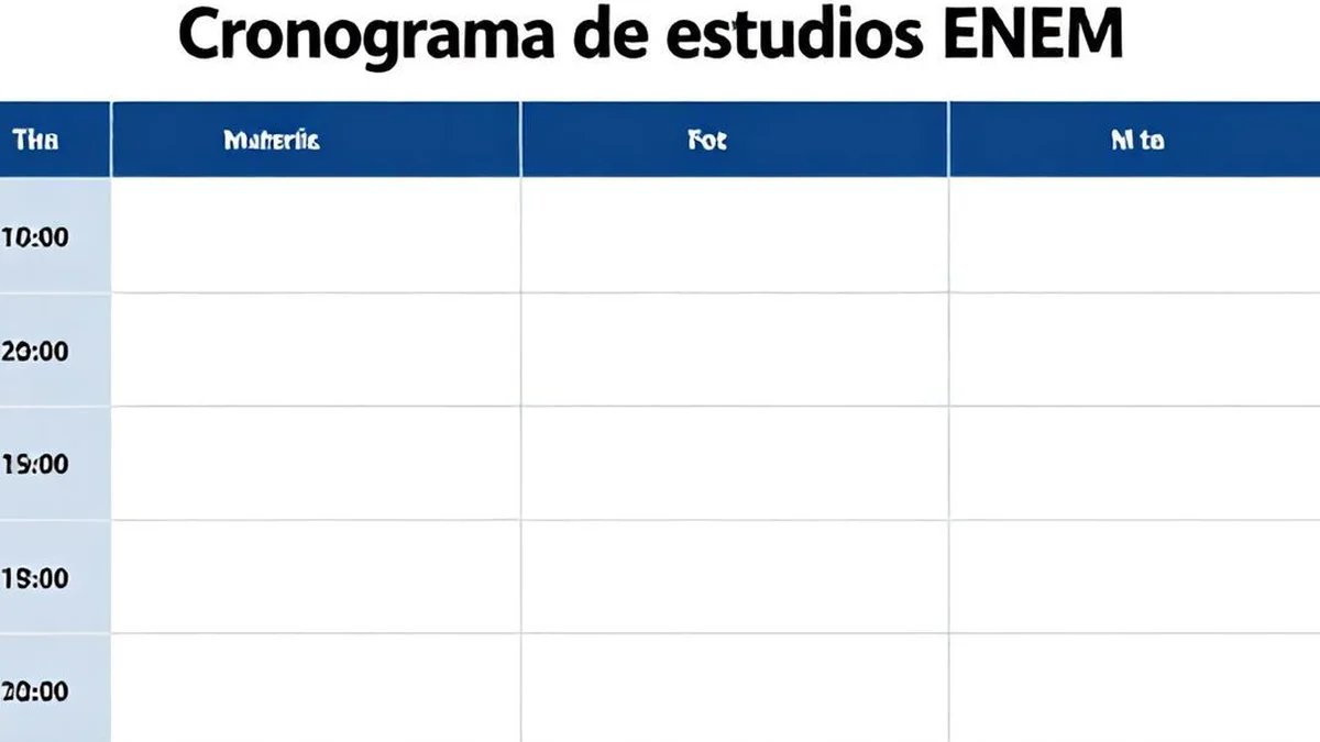 1 Exemplo de Cronograma de Estudos ENEM em PDF